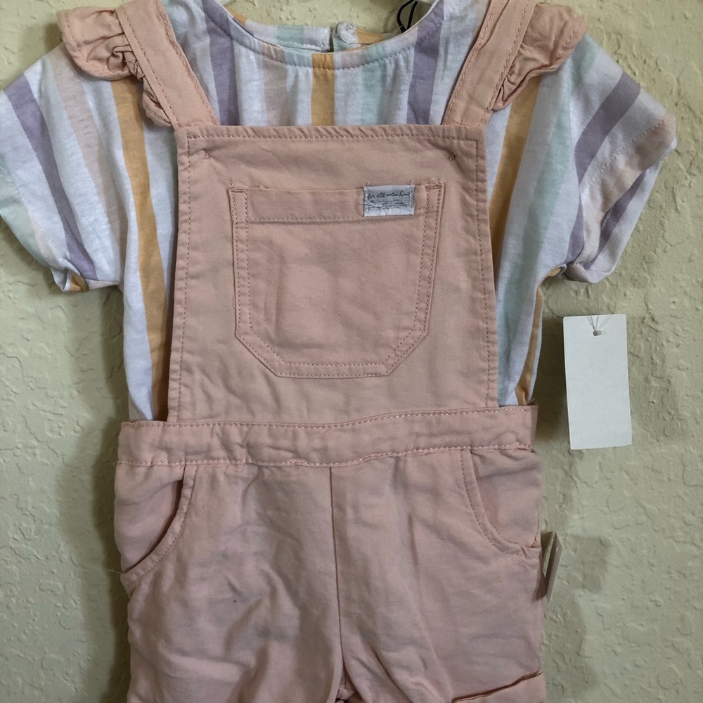 7 for all mankind girls Overall shorts set 2pc